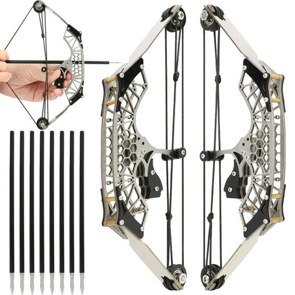 SHARROW 7.9" Mini Compound Bow Kit Arrows Target Shooting Archery Toy Gift Pocket Bow
