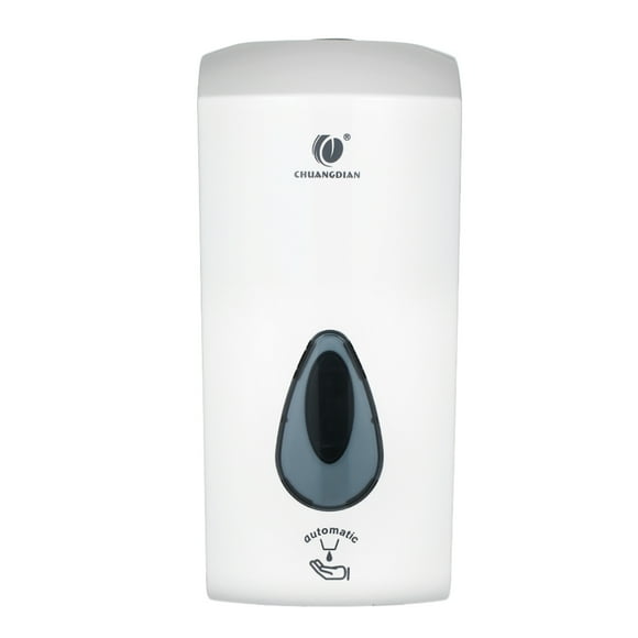 TFixol CHUANGDIAN 1100ml Touchless Infrared Spray Soap Dispenser, Wall-Mounted/Standing, White ABS, Rinse-Free, for Thin Liquids, Locking Design with Key, Automatic Operation, CD-5018