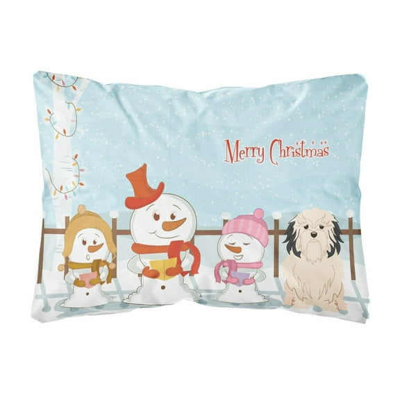 Carolines Treasures BB2350PW1216 Merry Christmas Carolers Lowchen Canvas Fabric Decorative Pillow, 12H x16W, multicolor