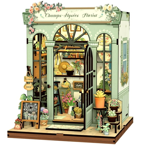 CUTEBEE Book Nook Kit - DIY Miniature House Dollhouse Kit for Adults and Teens, Booknook Tiny House Bookshelf 3D Wooden Puzzle, Gifts for Family (Champs-&#2013265923