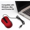 thumbnail image 5 of Ergonomic USB Wired Computer Mouse, Ambidextrous for Right or Left Hand Use, Durable Clicks, Compatible with PC, Laptop, Desktop, Chromebook, Notebook and Mac (Red), 5 of 5