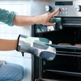 thumbnail image 2 of Blue and Grey Abstract Art Artwork Kitchen Oven Mitt and Pot Holder Sets 2 Pcs for Baking, Cooking and Grilling, Heat Resistant Up To 392 °F, 2 of 7
