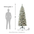thumbnail image 3 of Glitz Design Glitzhome 7.5ft Pre-Lit Flocked Pencil Pine Artificial Christmas Tree with 350 Warm, 3 of 8