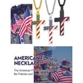 thumbnail image 3 of Bandmax Colorful American Flag Cross Pendant Necklace for Men Women Black Patriotic Inspirational Religious Necklace Jewelry Gift, 3 of 9
