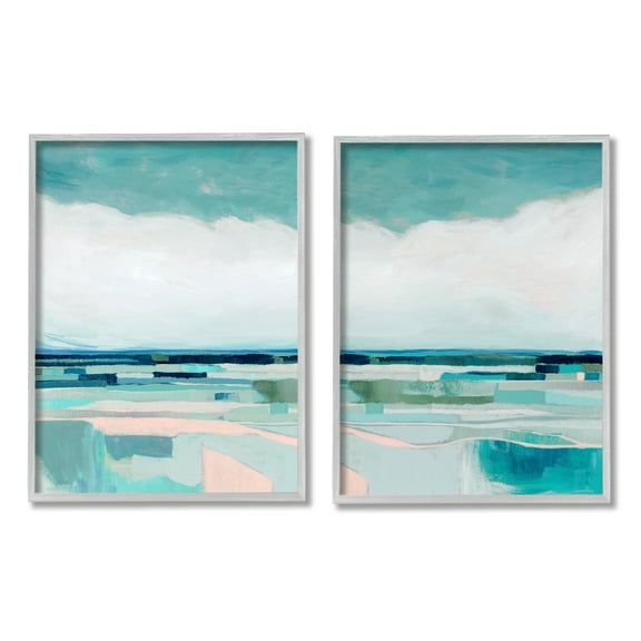 Stupell Industries Abstract Green Cloud Modern Geometric Landscape Framed Wall Art, 24 x 30, Design by Grace Popp