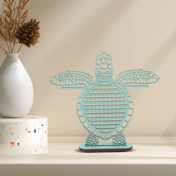 OFFIGAM Sturdy Wooden Turtle Jewelry Holder for Earrings and Necklaces