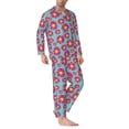 thumbnail image 2 of Naloa Daisies Flowers Men’s Pajamas Set - Long Sleeve Button Down Sleep Shirt and Pajama Bottoms Sleepwear Set-X-Large, 2 of 7