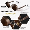 thumbnail image 3 of GQUEEN Gafas de Sol Retro Redondas Círculo Steampunk Polarizadas UV400, 3 of 6