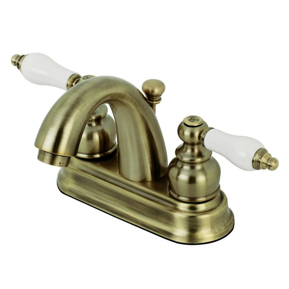 Kingston Brass KB5613PL Restoration 4 in. Centerset Bathroom Faucet, Antique Brass