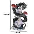 thumbnail image 2 of Legends Oriental Black Dragon King With Red Fans Geisha Dancer Fairy Figurine, 2 of 9