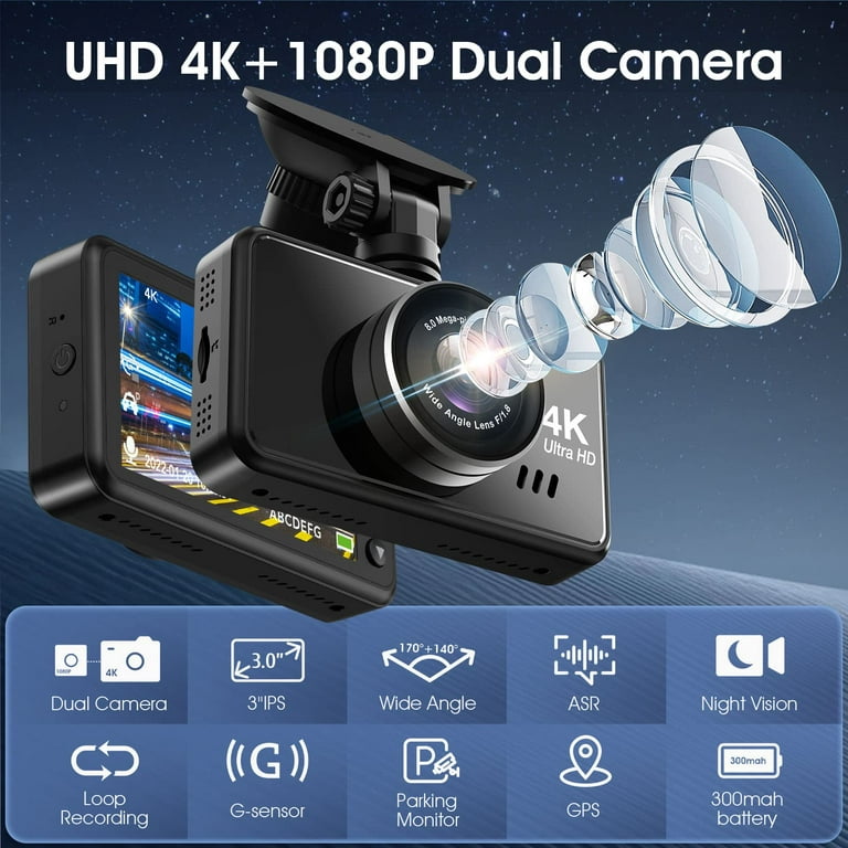 M800 Sony Car Camera Best Dash Cam Front and Rear 4K WiFi GPS Car Dsah  Camera Dual Lens 4K Car DVR Dual Camera Dashcam Recorder 4K Car Black Box -  China Dash