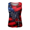 thumbnail image 4 of WEIWEN Patriotic Tank Tops for Women 4th of July Outfits American Flag Vest Glitter Rose Cross USA Graphic Cami Shirts Memorial Day Workout Independence Day Tees Red, XL, 4 of 5