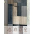 thumbnail image 6 of Oil Painting Style Sheer Curtains 108 Inches Long 2 Panels Abstract Brown Blue Color Block Light Filtering Semi Sheer Window Curtains Drapes for Bedroom Living Room 52"x108", 6 of 7
