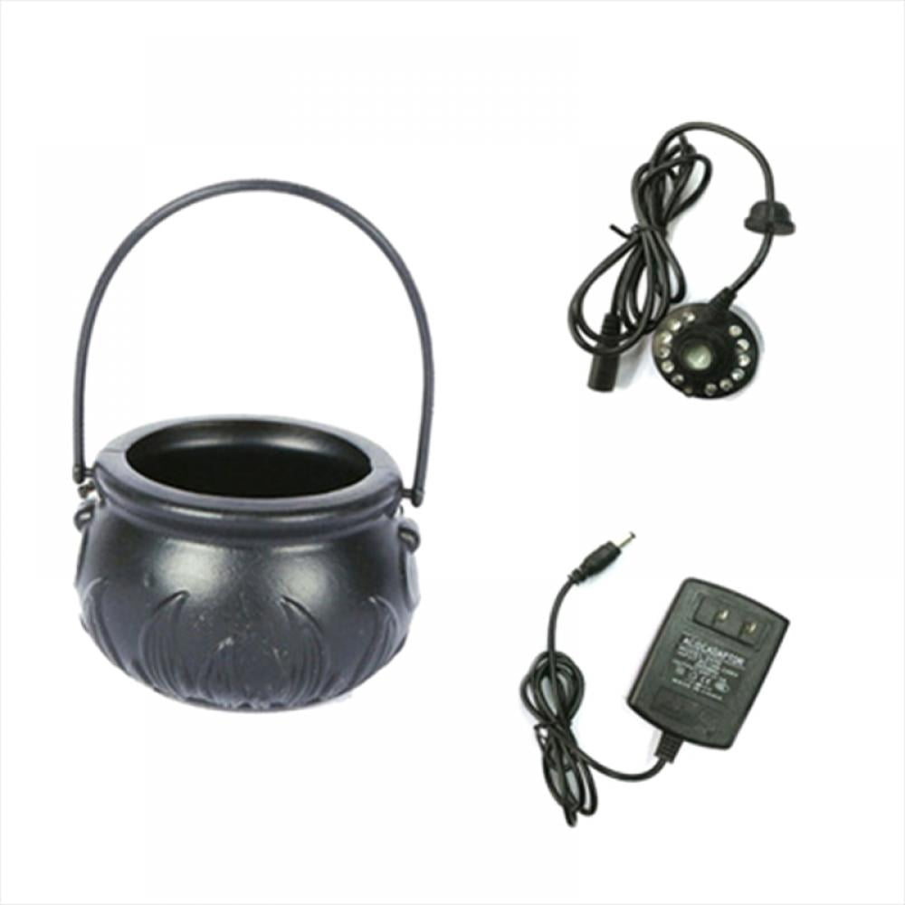 Halloween Mist Maker Fogger,Witch Cauldron Fog Maker Water Fountain Pond Fog Machine with Color Changing LED Light, Halloween Party Gift Decoration (Plastics)