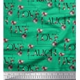 thumbnail image 1 of Soimoi Poly Georgette Fabric Floral Love Text Printed Craft Fabric by the Yard 42 Inch Wide, 1 of 3