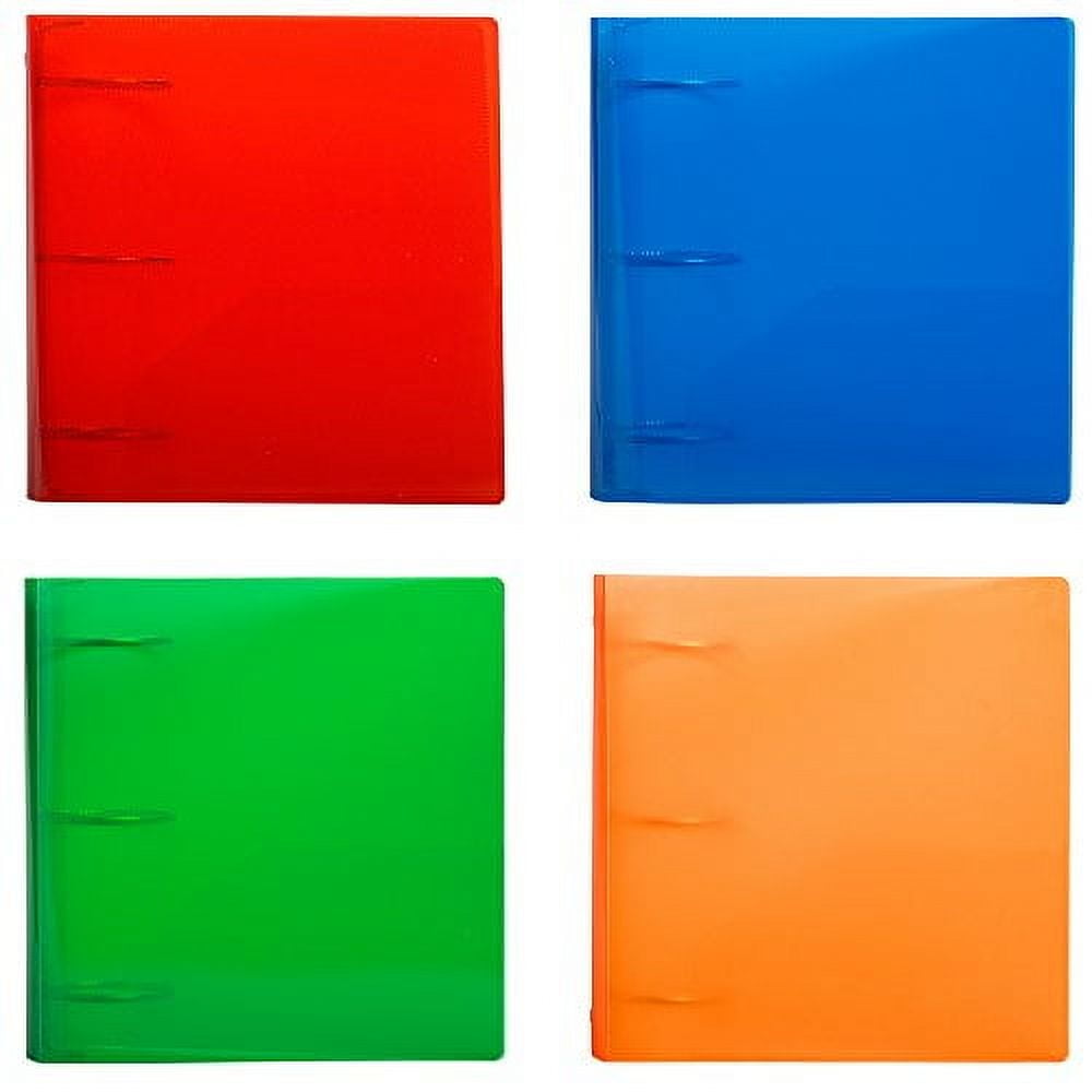 JAM Paper Designders 3" 3-Ring Non-View Poly Binders Assorted 4/Pack (821T3ASSRT)