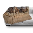thumbnail image 3 of Horse Soft Flannel Fleece Throw Blanket, Equine Themed Animals Galloping in the Sand Running Horses Pattern, Cozy Plush for Indoor and Outdoor Use, 50" x 60", Brown Sand Brown, by Ambesonne, 3 of 6