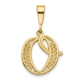 thumbnail image 1 of Diamond2Deal 14K Pendentif Initiale Lettre O en Or Jaune Script Filigrane pour Femmes, 1 of 6
