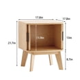 thumbnail image 5 of Pusnapku Bedside Table, 21" Fluted Nightstand with Storage and Sliding Door, Wooden Curved End Table, Small Accent Side Desk for Bedroom, Living Room, 5 of 9