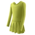 thumbnail image 4 of hengsof Girls' Long Sleeve Ballet Leotard Solid Color V Neck Mesh Bodysuit Dance Gymnastics Leotard Suitable for Girls Aged 3-15, 4 of 7