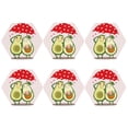 thumbnail image 2 of Pofeuu Avocado Lovers Wearing Umbrella Print Leather Coasters Set of 6, Round Cups Mugs Mat Pad for Home Kitchen Heat Resistant Drink Coasters,Hexagon, 2 of 7