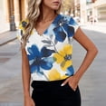 thumbnail image 3 of Oplxuo Womens Summer Tops Rolled Short Sleeve V Neck Shirts Casual Dressy Business Work Blouses Outfits, 3 of 6