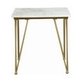 thumbnail image 2 of Benjara BM215982 Metal Frame End Table with Marble Top & Hairpin Legs, White & Brass, 2 of 2