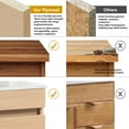 thumbnail image 4 of KYLE & KAY 24 inch Modern Wall-Mounted Bathroom Sink Cabinet, Floating Bathroom Vanity with Storage and Two Soft Close Doors,with Sink, Faucet Not Included,Solid Wood, Light Oak., 4 of 8