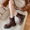 thumbnail image 3 of Dakaela Women's Chelsea Boots Slip on Low Heeled Booties Fall Winter Work Dress Combat Casual Shoes, 3 of 7