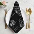 thumbnail image 2 of Black Dandelion Cloth Napkins, Spring Modern Minimalist Country Flower Washable and Reusable Dinner Napkins Set of 8, Table Napkin for Kitchen Party Birthday Wedding Hotel Housewarming 20"x20", 2 of 9