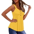 thumbnail image 4 of Ahdbta Womens Cute Babydoll Tank Tops Sleeveless Ruched Front Button Summer Peplum Flowy Going Out Y2K Camisole, 4 of 9