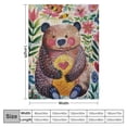 thumbnail image 4 of Orinice Bear Bee Floral Background Warm Lightweight Blanket Soft Fleece Blankets Throw Blanket for All Seasons Living Rooms Sofa Decor Cow Gifts Blanket 50x60in, 4 of 6