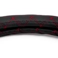 thumbnail image 3 of 36 cm Outer Dia Black Faux Leather Red Quilted Stitch Pattern Car Truck Steering Wheel Cover, 3 of 9