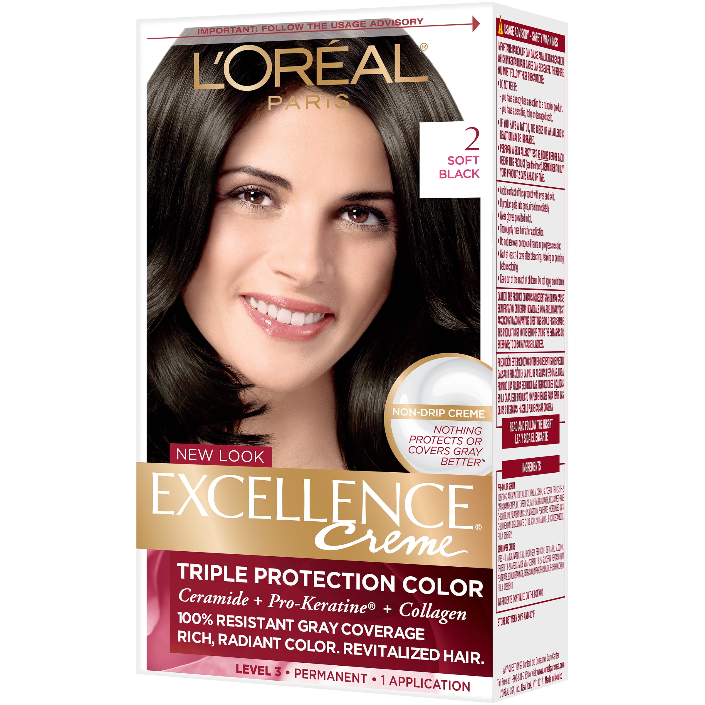L'Oreal Paris Excellence Creme Permanent Hair Color, 4 Dark Brown -  