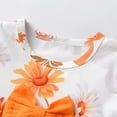 thumbnail image 2 of Toddler Baby Girl Clothes Floral Long Sleeve Ruffle Tops Pants and Headband Outfits Set Orange 3-6 Months, 2 of 6