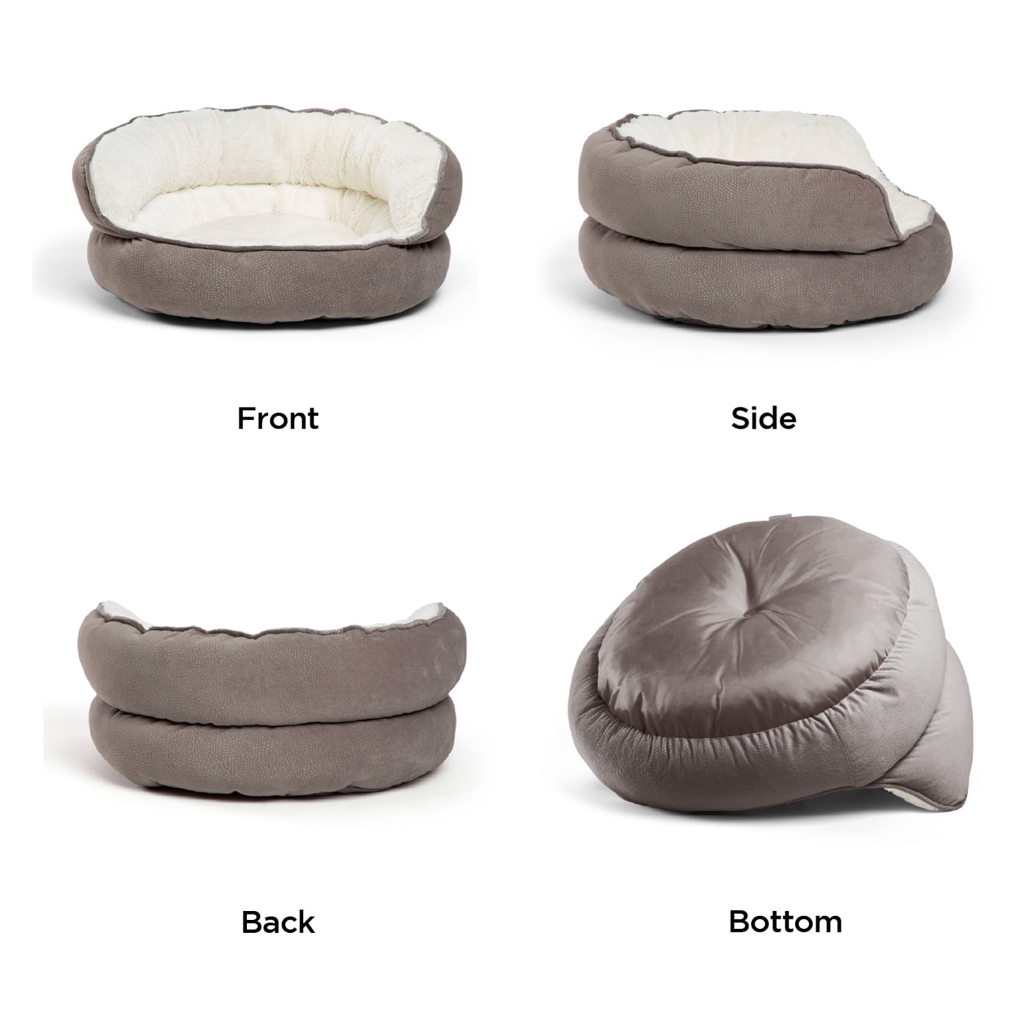 Best Friends by Sheri Pet Throne Gray Jumbo Round Orthopedic Cat and Dog