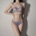 thumbnail image 5 of Sujetador francés con bordado resistente, ropa interior sexy con copas con orejas de conejo y encaje para mujer, sujetador con aro de acero suave fruncido, 5 of 5