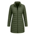 thumbnail image 4 of Enjoytime Quilted Jackets for Women Long Sleeve Zip Up Hooded Puffer Coat Winter Warm Soft Lightweight Stand Collar Long Jacket, 4 of 8