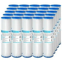 Water Filter Cartridge, Membrane Solutions Sediment Water Filter Replacement Compatible with W50PE, WFPFC3002, SPC-25-1050, FM-50-975 | 50 Micron | 10"x2.5" | 25 Pack