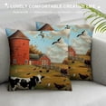 thumbnail image 3 of Orinice Cows Barn Birds Graphic Decorative Throw Pillow Cover for Home Couch Living Room Bed Sofa - Short Plush Pillow Case 1PC 12x12in, 3 of 5
