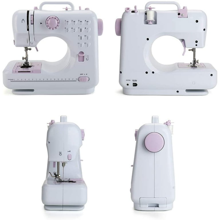 JUCVNB Mini Sewing Machine for Beginners and Kids Ages 8-12, Portable Sewing Machines with 12 Built-In Stitch Patterns, Light, 2 Speed Foot Pedal 