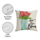 thumbnail image 3 of Funda de almohada con estampado de primavera, ramo de flores de coche de lino, funda de cojín para el hogar, funda de almohada para dormitorio Vhermosa CPB-US-XD2378-4, 3 of 5