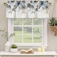 thumbnail image 2 of Blue Brown Spring Floral Curtain Valances for Windows, Kitchen Valance Window Treatments Panel 2 Pack, Watercolor Summer Botanical Rod Pocket Short Curtains for Bathroom Bedroom 42 x 18 Inch, 2 of 8