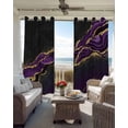 thumbnail image 4 of Marble Black Blackout Curtains 54 Inches Long for Bedroom, Purple Gold Art Abstract Vintage Farmhouse Thermal Insulated Room Darkening Black Out Window Curtain Panels Grommet Drapes for Living Room, 4 of 8
