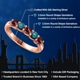thumbnail image 2 of Gem Stone King 18K Rose Gold Plated Silver Red Rhodolite Garnet and Blue Diamond Wedding-Bands Ring for Women | 0.96 Cttw | Round 3.5MM | Gemstone January Birthstone | Size 5, 2 of 6