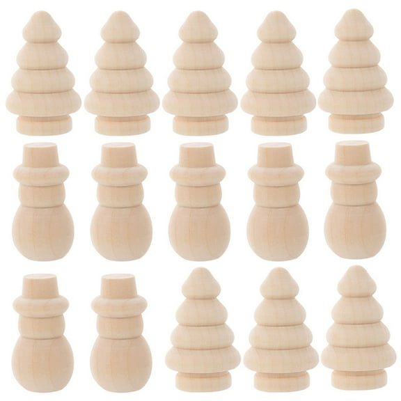20pcs Wooden Snowman Dolls Adornments Snowman Peg Decors Holiday Diy Wooden Xmas Tree