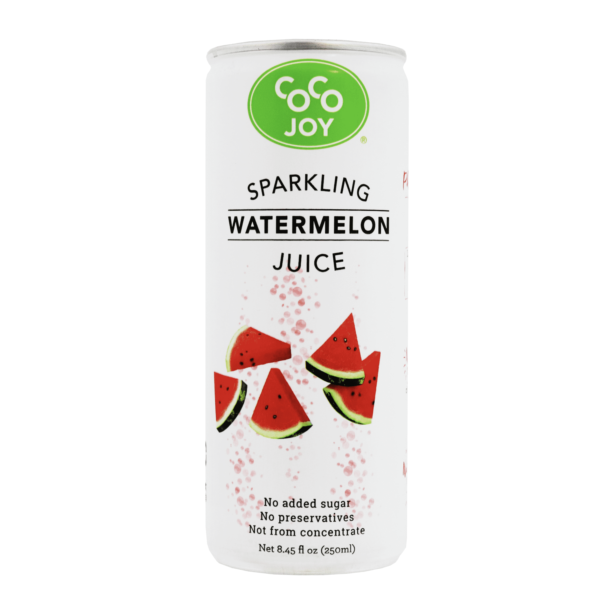 CoCo Joy 100 Natural Watermelon Sparkling Juice, (24 Pack) Fresh Low