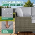 thumbnail image 3 of Clouddwell 9 Piece Outdoor Sectional Set with Swivel Rocker Chairs of 2, Wicker Rattan Patio Conversation Sets, Light Gray, 3 of 6