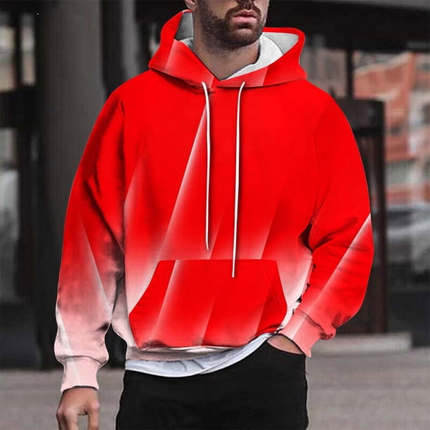 Sudadera con capucha para hombre, estilo casual, con cuello redondo, estampado, manga larga, blusa de poliéster