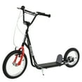 thumbnail image 2 of Aosom Teens Youth Kick Scooter Adjustable Handlebar Ride On Toy For 5+ w/ Front and Rear Dual Brakes Inflatable Wheels, Black, 2 of 9